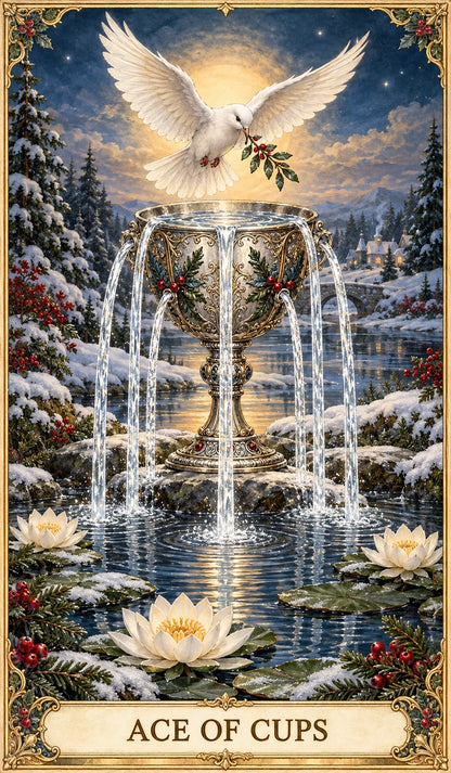 🔮Christmas Tarot Deck Gift Set – 78 Festive Cards & 12-Day Reflection Guide