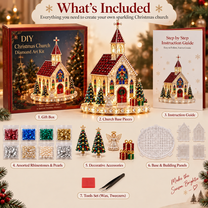 ✨🔥sparkling Christmas Church Diy Gem Art Kit