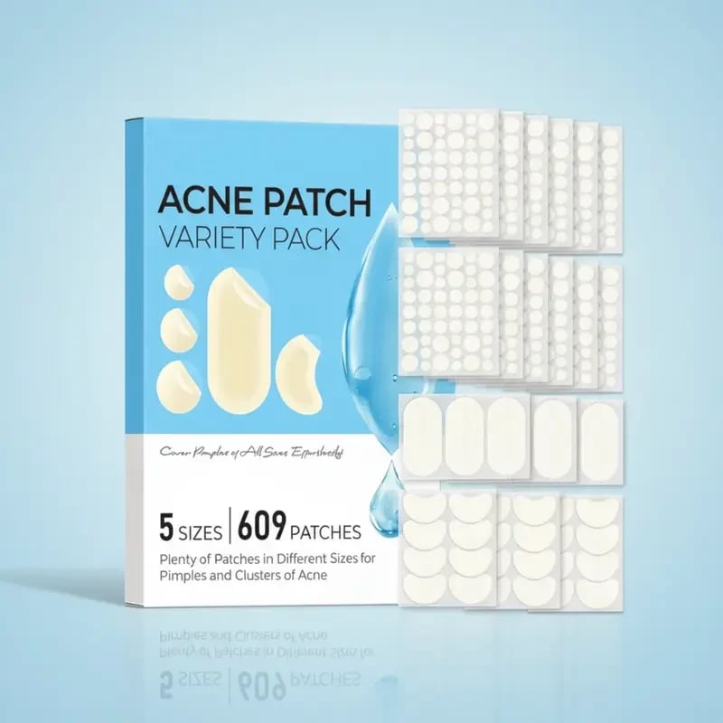609 Count Pimple Patches for Face, Hydrocolloid Acne Patch Bulk