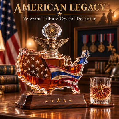 🔥LAST DAY 49% OFF 🎁A TRIBUTE THAT LASTS-Veterans Tribute Crystal Decanter