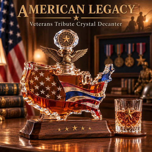 🔥LAST DAY 49% OFF 🎁A TRIBUTE THAT LASTS-Veterans Tribute Crystal Decanter