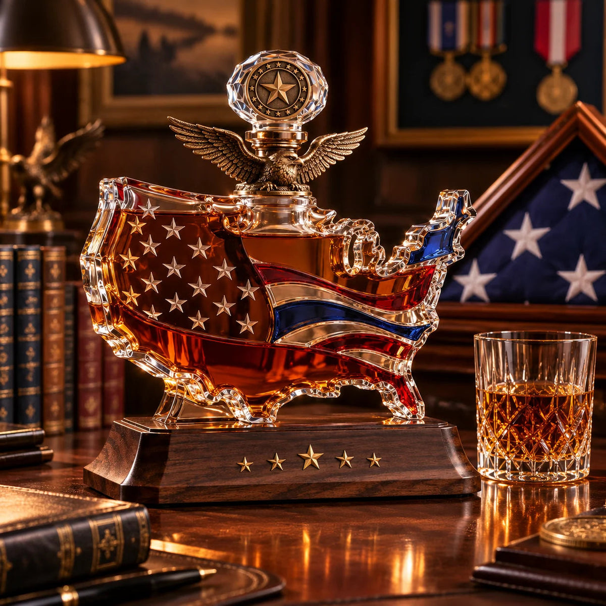🔥LAST DAY 49% OFF 🎁A TRIBUTE THAT LASTS-Veterans Tribute Crystal Decanter