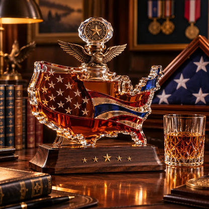 🔥LAST DAY 49% OFF 🎁A TRIBUTE THAT LASTS-Veterans Tribute Crystal Decanter