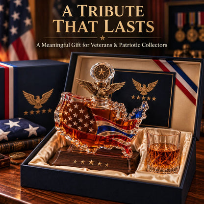 🔥LAST DAY 49% OFF 🎁A TRIBUTE THAT LASTS-Veterans Tribute Crystal Decanter