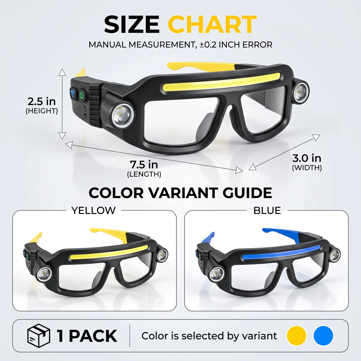 🔦 Multi-functional Rechargeable LED Headlamp Glasses