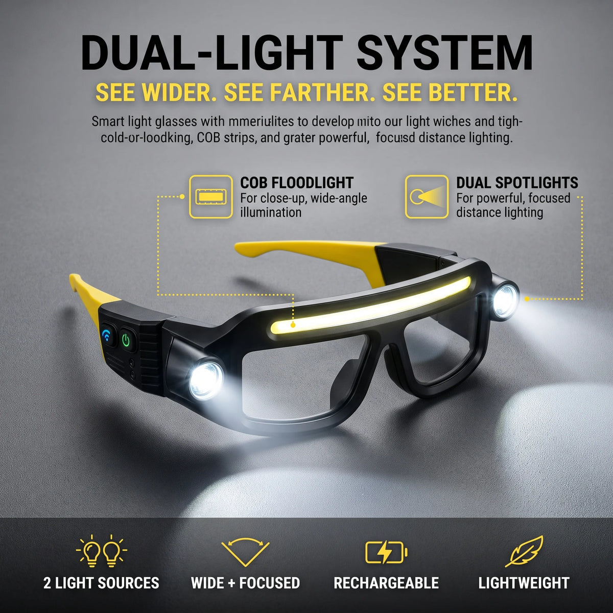 🔦 Multi-functional Rechargeable LED Headlamp Glasses