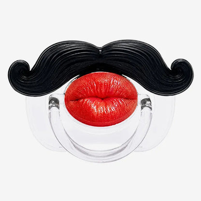 Red Lips and Mustache Baby Pacifier