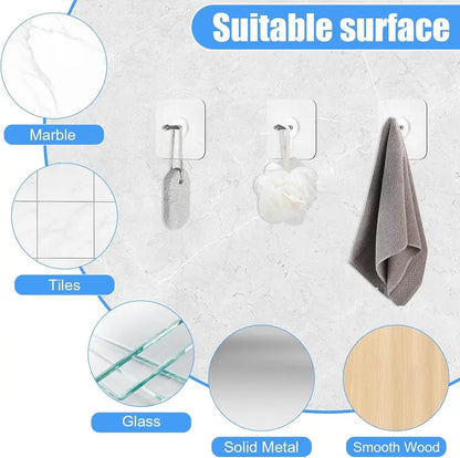 🖼️ 20PCS Acrylic Photo Hooks - Stainless Steel & Ceramic Self-Adhesive