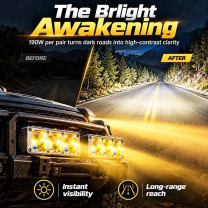 3000K Yellow Laser Headlights | 190W Bi-Laser Matrix 🔦