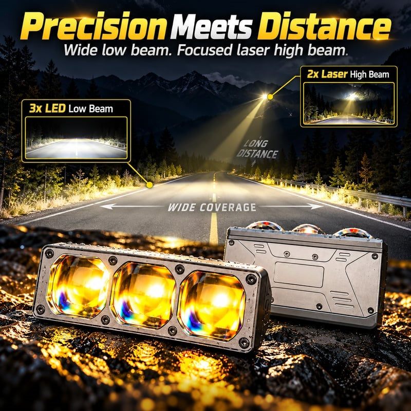 3000K Yellow Laser Headlights | 190W Bi-Laser Matrix 🔦