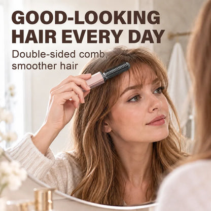 ✨ Tired of Messy Bangs? Style Them Anytime with This Compact Wireless Hot Comb! 💖