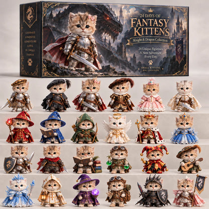 🐉 24 Days Of Fantasy Kittens Advent Calendar – Knight & Dragon Collection 🐱