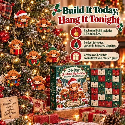 🐮🎄24 Days of Highland Cheer – Christmas Highland Cow Advent Calendar with 24 Mini Toys