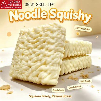 Noodle Squishy Collectible Toy Crunchy Sound Soft Touch Stress Relief