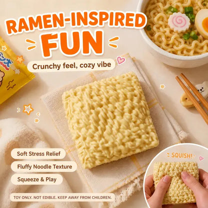 Noodle Squishy Collectible Toy Crunchy Sound Soft Touch Stress Relief