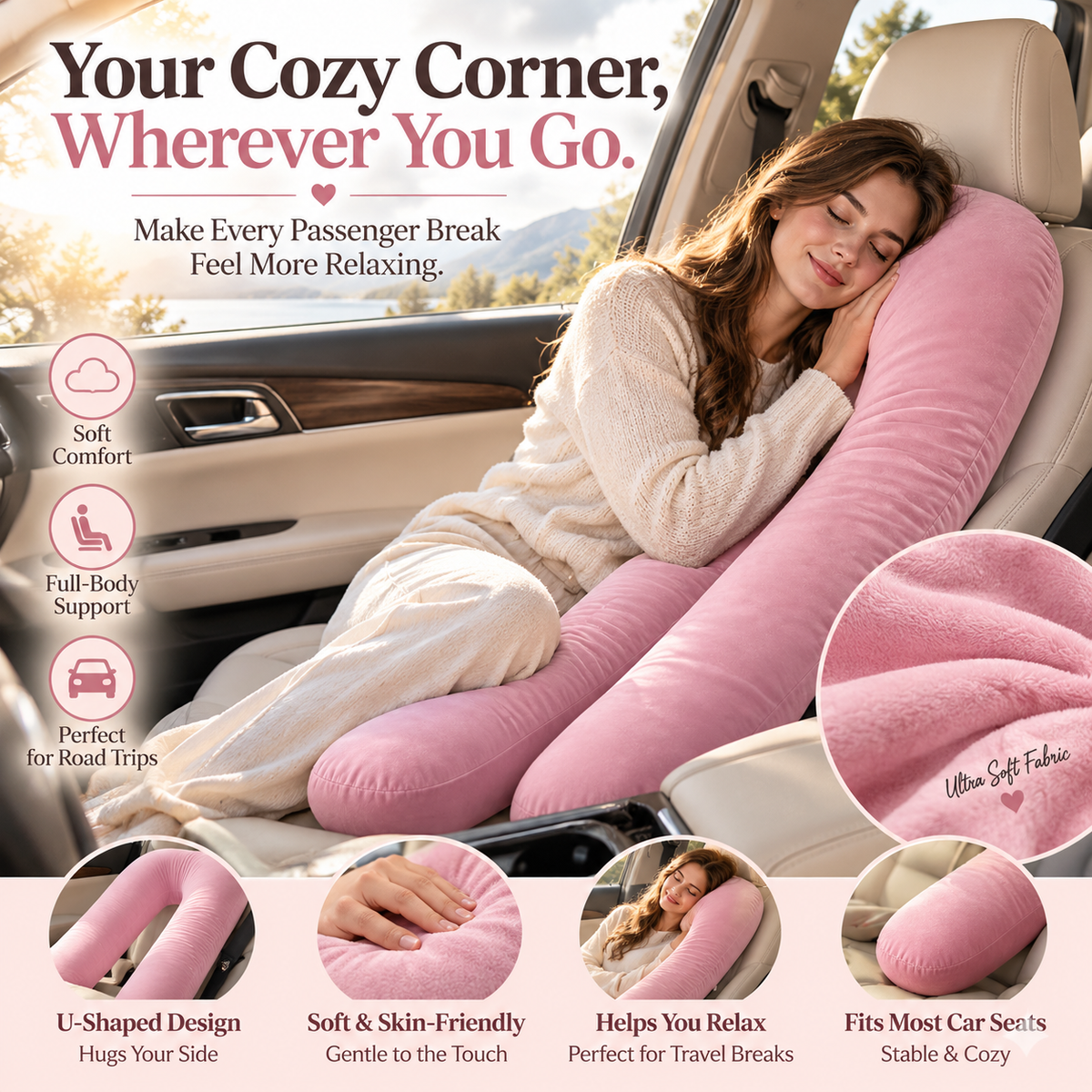 🚗 Make Every Journey Cozier! 💕 A Soft Hug Wherever You Go