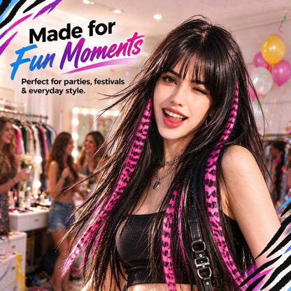 Colored clip-on highlights hair extensions（2Pcs）