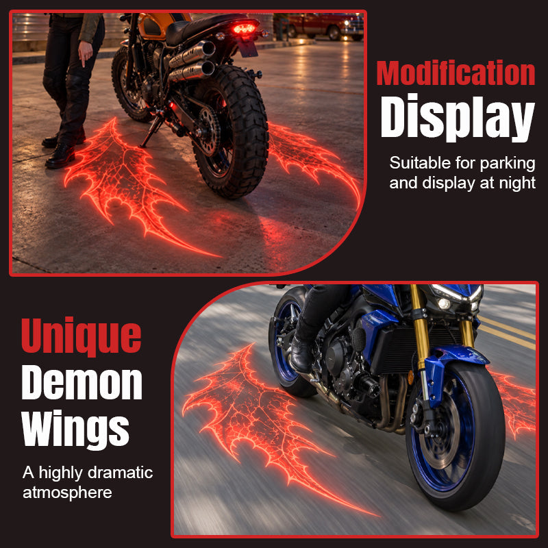 Motorcycle Devil Wing Projection Lights – Cool LED Ground Lighting for Riders!