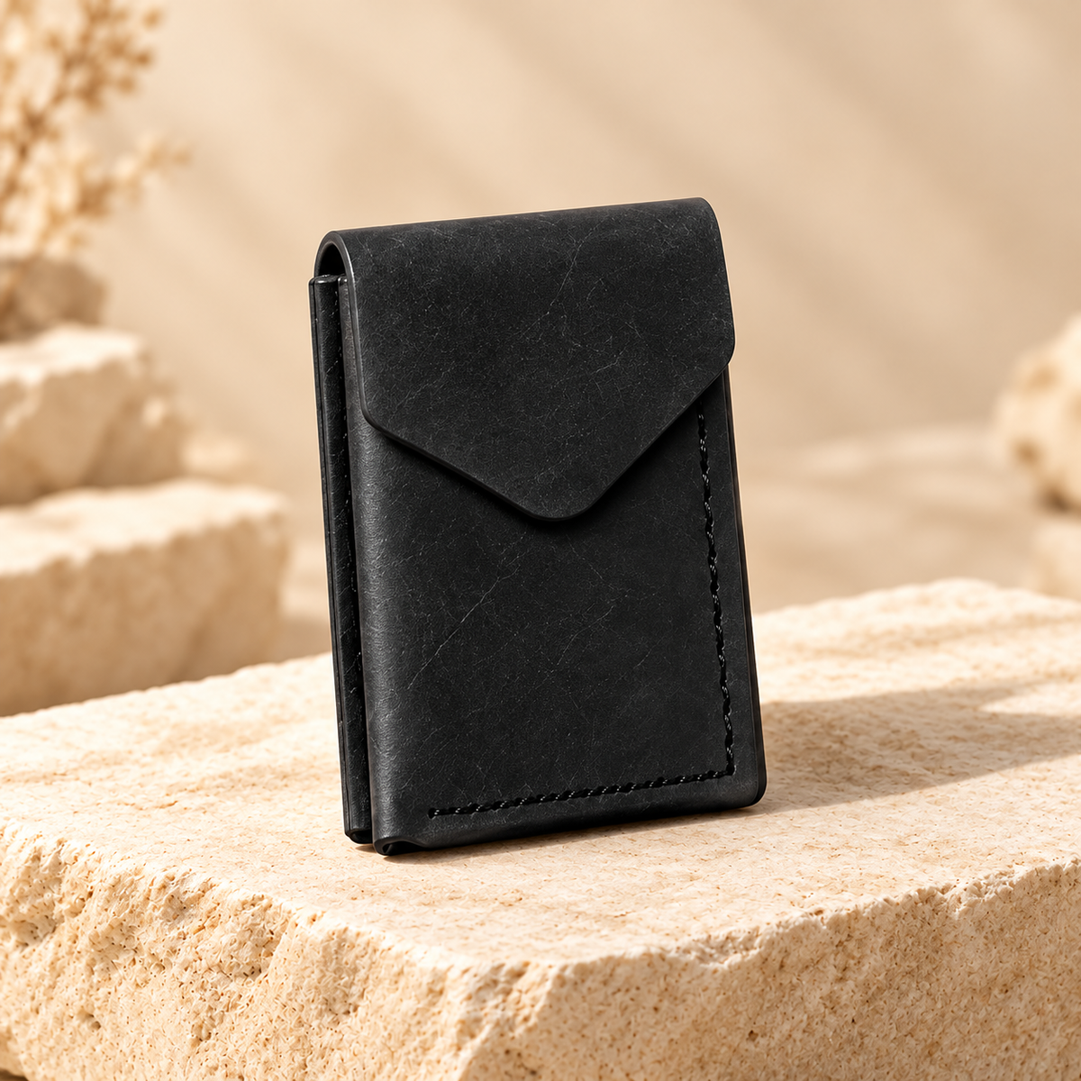 Handmade genuine leather wallet – Slim Magnetic Card & Cash Holder for Men