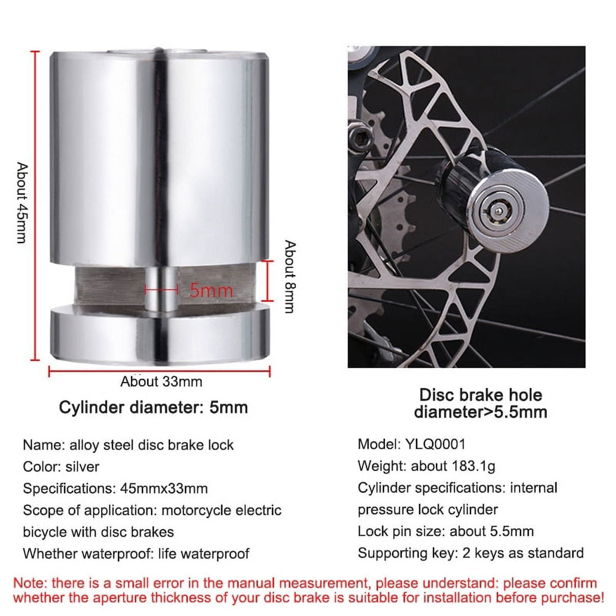 🔒🚲50% OFF NOW! Motorcycle and Bicycle Anti-Theft Disc Brake Lock – Alloy Steel Mini Disc Lock, Portable Security Lock for Bike, E-bike & Scooter