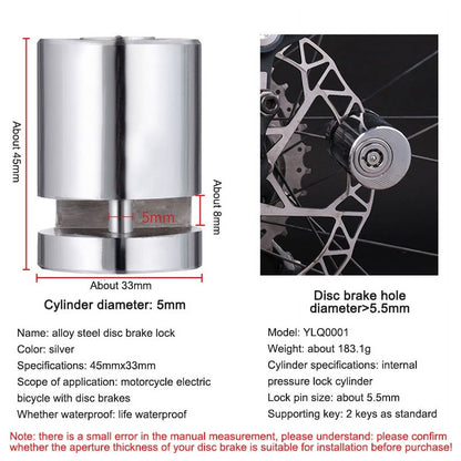 🔒🚲50% OFF NOW! Motorcycle and Bicycle Anti-Theft Disc Brake Lock – Alloy Steel Mini Disc Lock, Portable Security Lock for Bike, E-bike & Scooter
