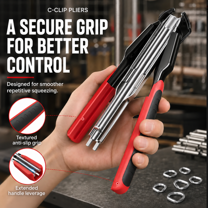 🔧⚡ Rapid-Feed C-Clip Fastening Pliers – One-Hand Auto-Feed Tool for Fences, Cages & Repairs