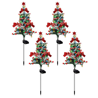 🎄 4-Pack 31.5-Inch Solar Lighted Christmas Trees Outdoor