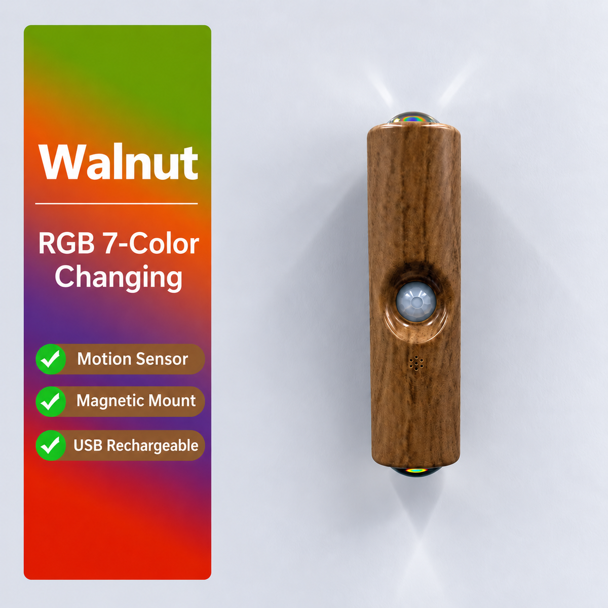 ✨Smart LED Motion Sensor Night Light • Dimmable RGB Magnetic Wall Lamp • USB Rechargeable