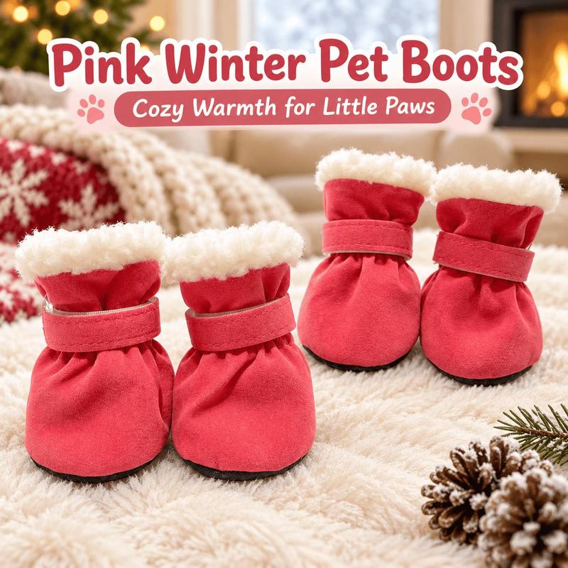 Soft Velvet Dog Booties – Warm, Non-Slip Paw Covers for Small Dogs