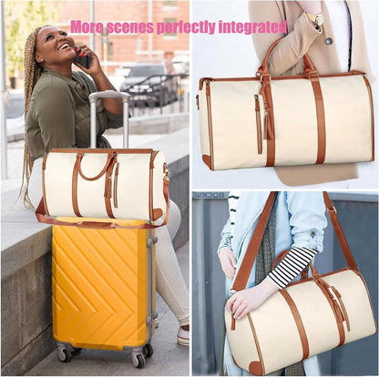 2-in-1 Convertible Garment Duffle – Carry-On with Hanging Suit Compartment & Shoe Storage