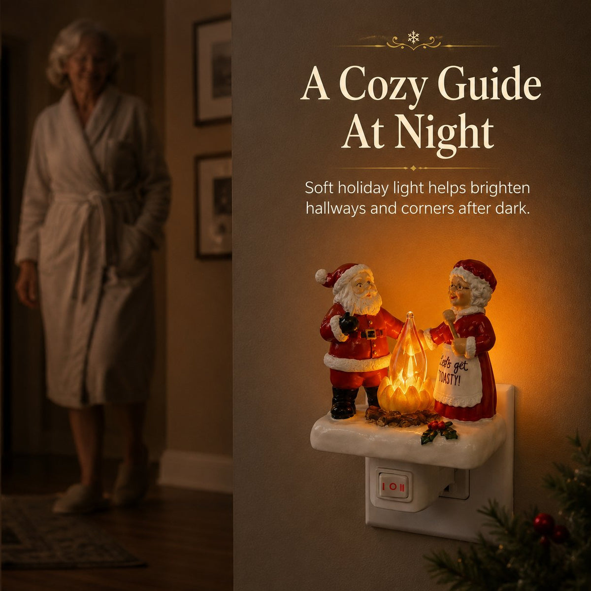 🎄 Santa & Mrs. Claus Christmas Plug-In Night Light