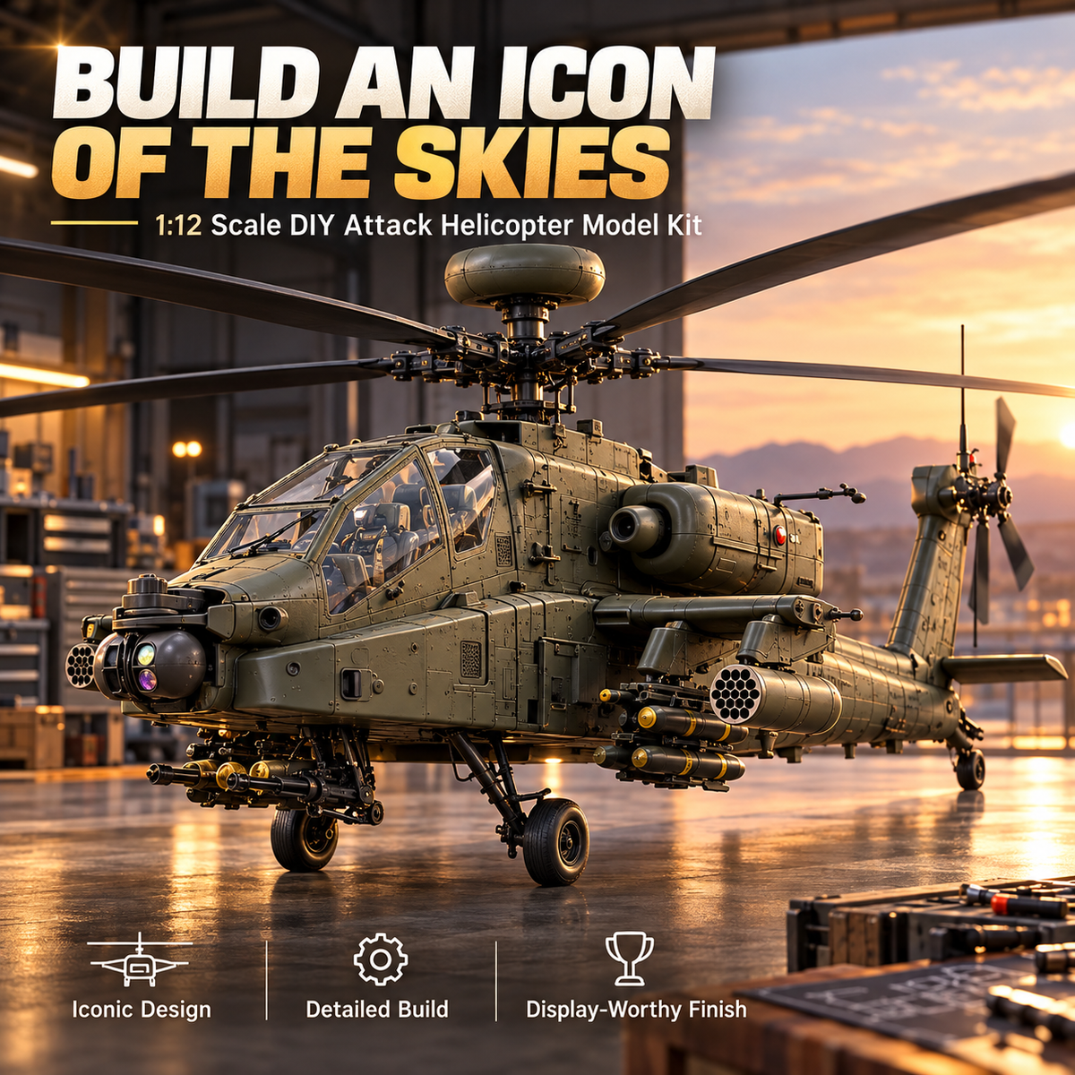 🚁 Attack Helicopter Model Kit ✨ Build Your Own Military Aviation Legend