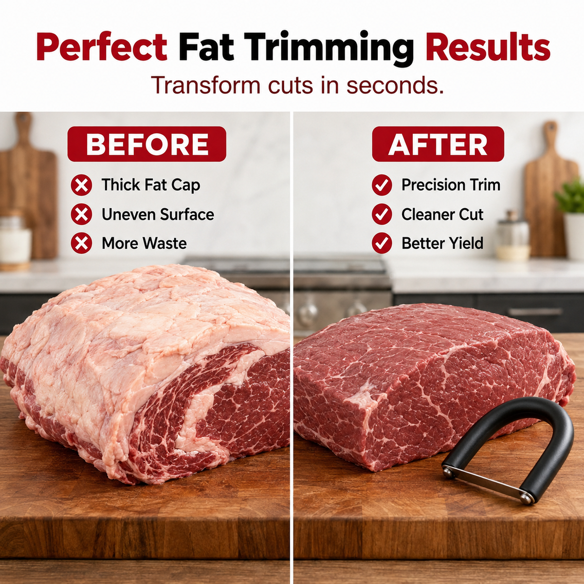 Handheld Meat Fat Trimmer — Cleaner Cuts for BBQ, Brisket & Pork Prep