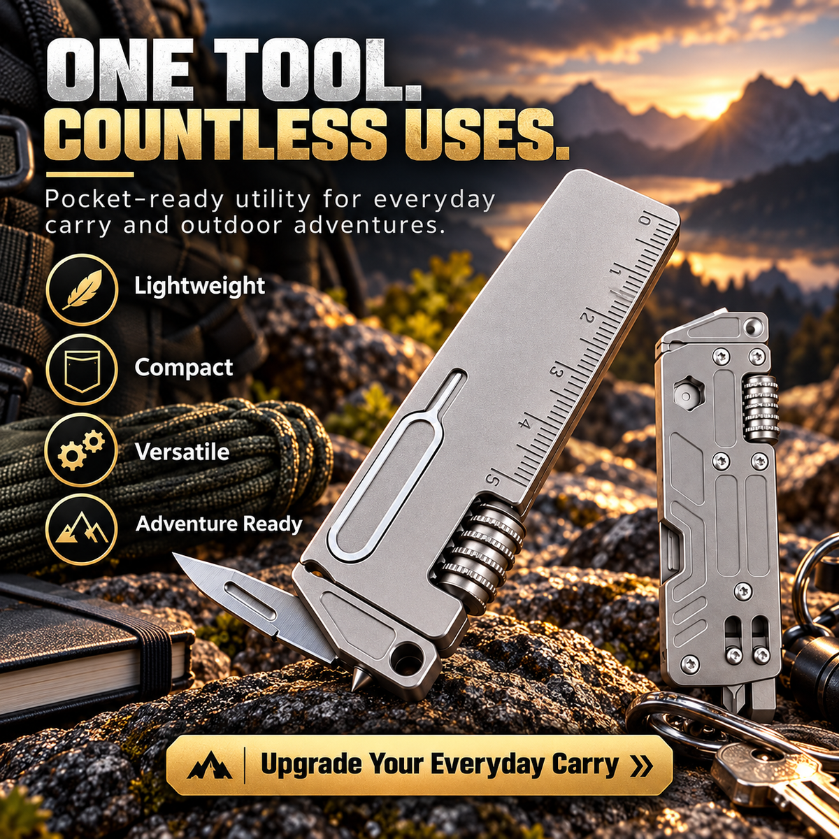 🔧 50% OFF Today! Titanium 10-in-1 Pocket Multi-Tool for Everyday Carry