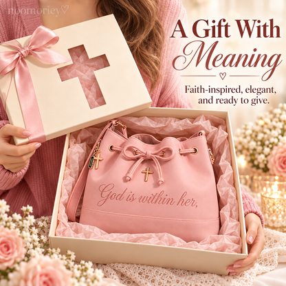 💕 Faith-Inspired Bucket Bag – God Is Within Her Handbag