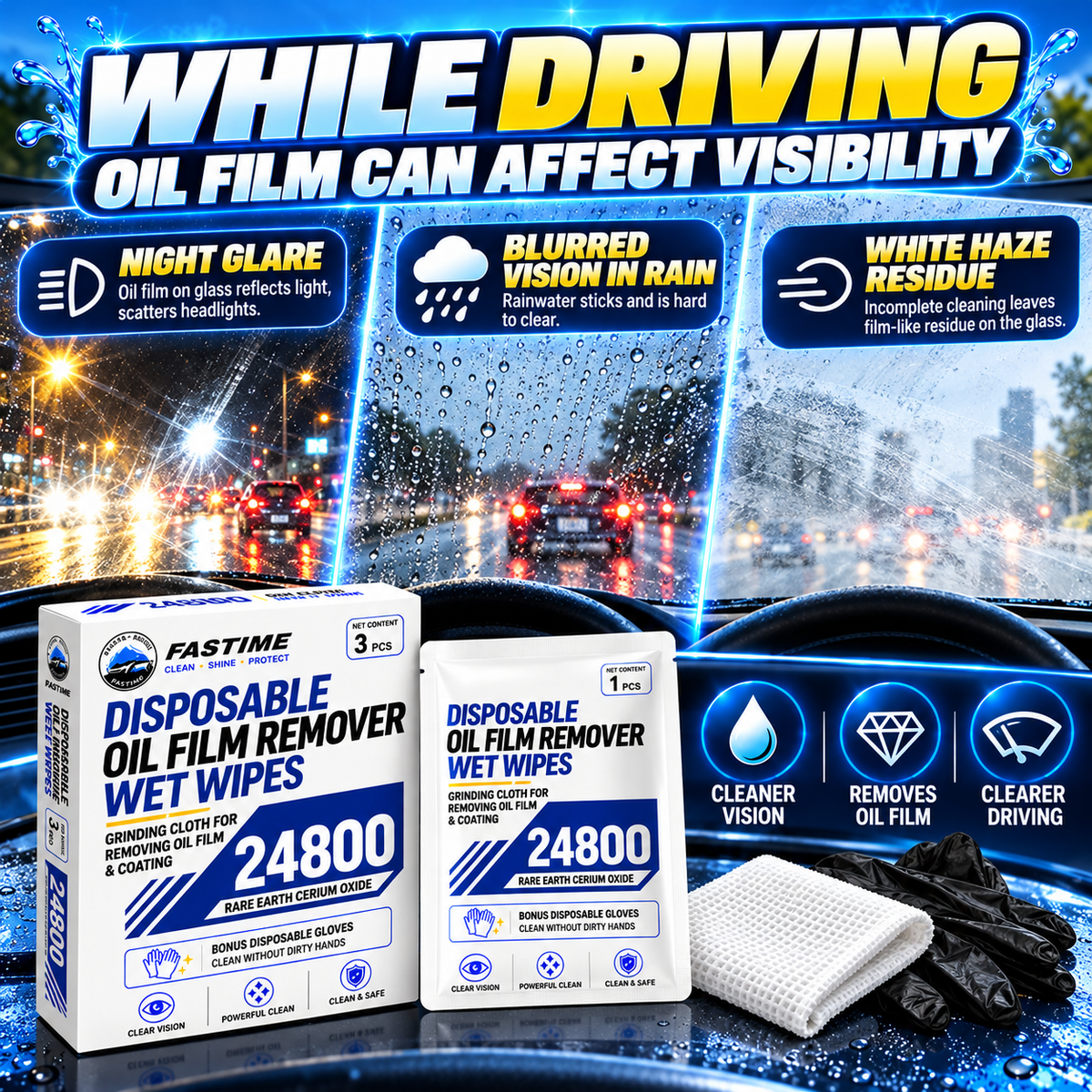🚗 Windshield Oil Film Remover Wipes