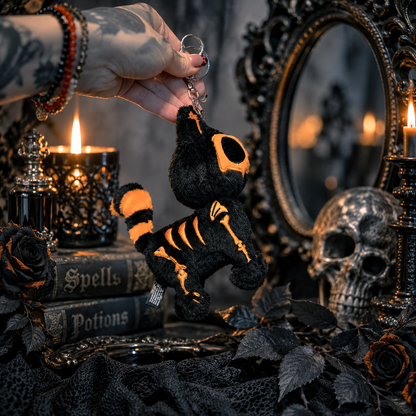 🎃Pumpkin Bones Skelekitty Keychain [Limited Halloween Edition]