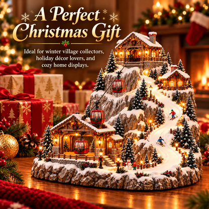 🔥 LAST DAY 49% OFF 🔥 Animated Christmas Mountain Cable Car Village™ – Lighted Alpine Ski Resort Scene with Moving Gondolas & Cozy Holiday Chalets ✨