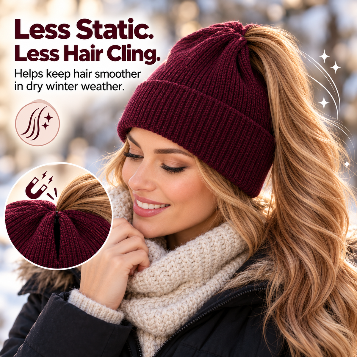 ✨2-in-1-ponytail-beanie-hat-hidden – Hidden Magnetic Closure, No-Zip Winter Knit Hat ❄️