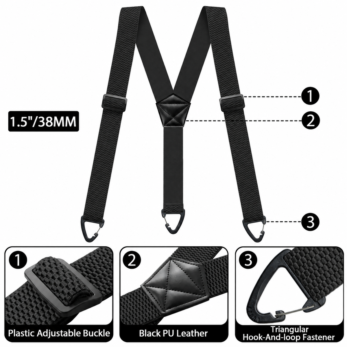 Limited time 50% off-Men's X-Back Suspenders with Hook Clips