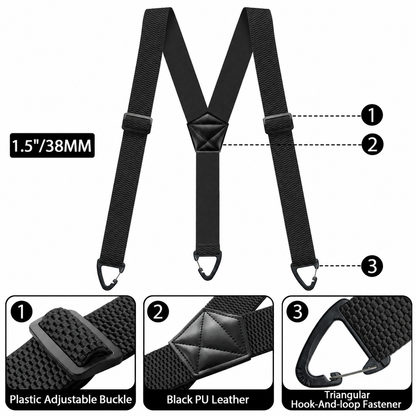 Limited time 50% off-Men's X-Back Suspenders with Hook Clips