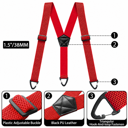 Limited time 50% off-Men's X-Back Suspenders with Hook Clips