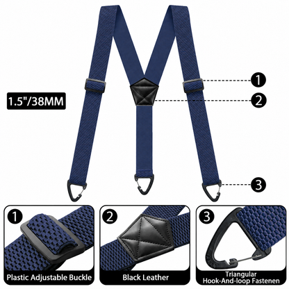 Limited time 50% off-Men's X-Back Suspenders with Hook Clips