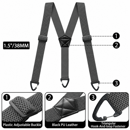 Limited time 50% off-Men's X-Back Suspenders with Hook Clips