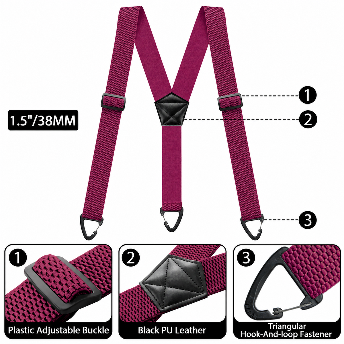 Limited time 50% off-Men's X-Back Suspenders with Hook Clips