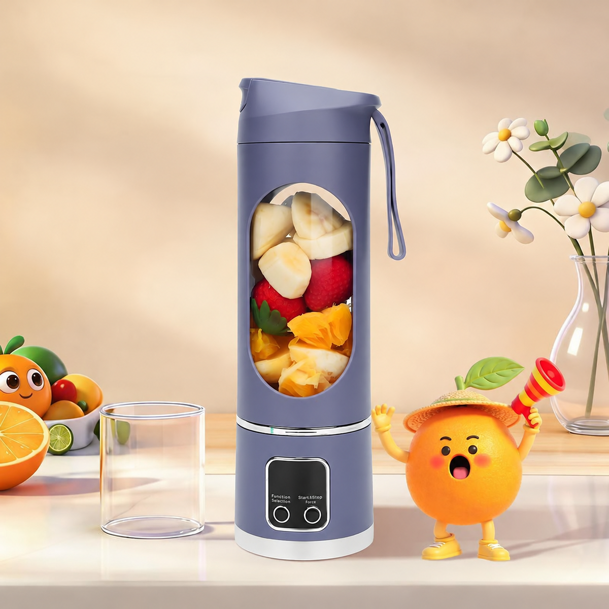 Portable USB Rechargeable Blender – Mini Smoothie Maker for Travel & Gym