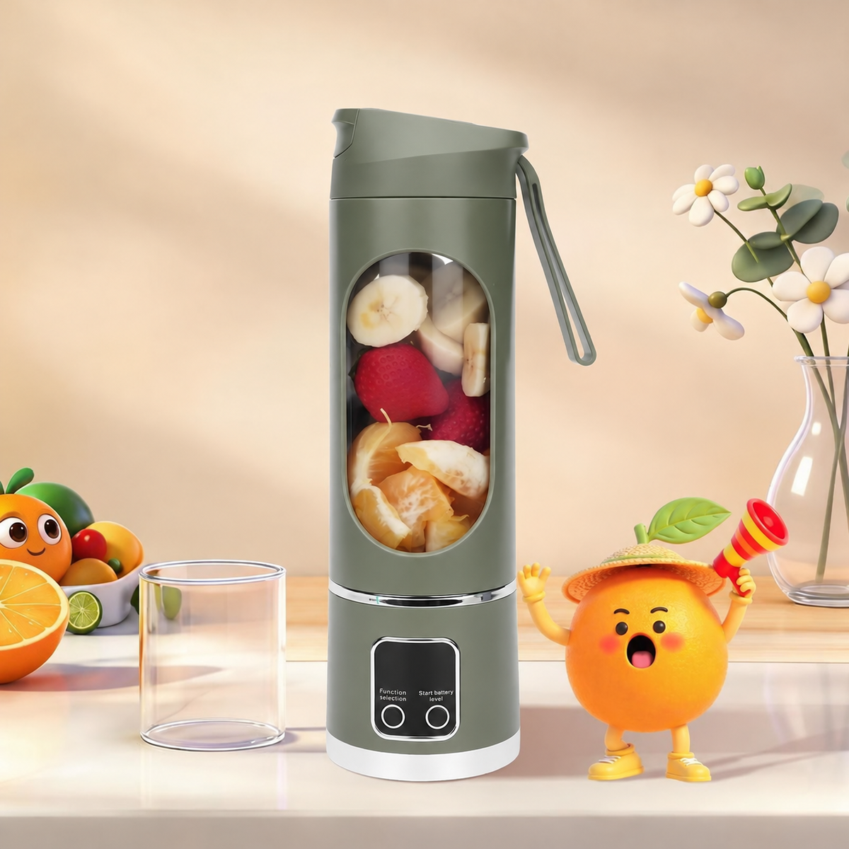 Portable USB Rechargeable Blender – Mini Smoothie Maker for Travel & Gym