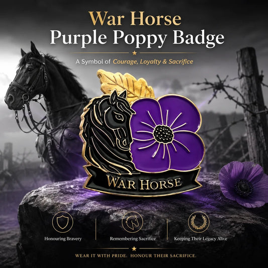 🎁 Limited Edition WarHorse Purple Poppy 1llthAnniversaryRemembrance Brooch