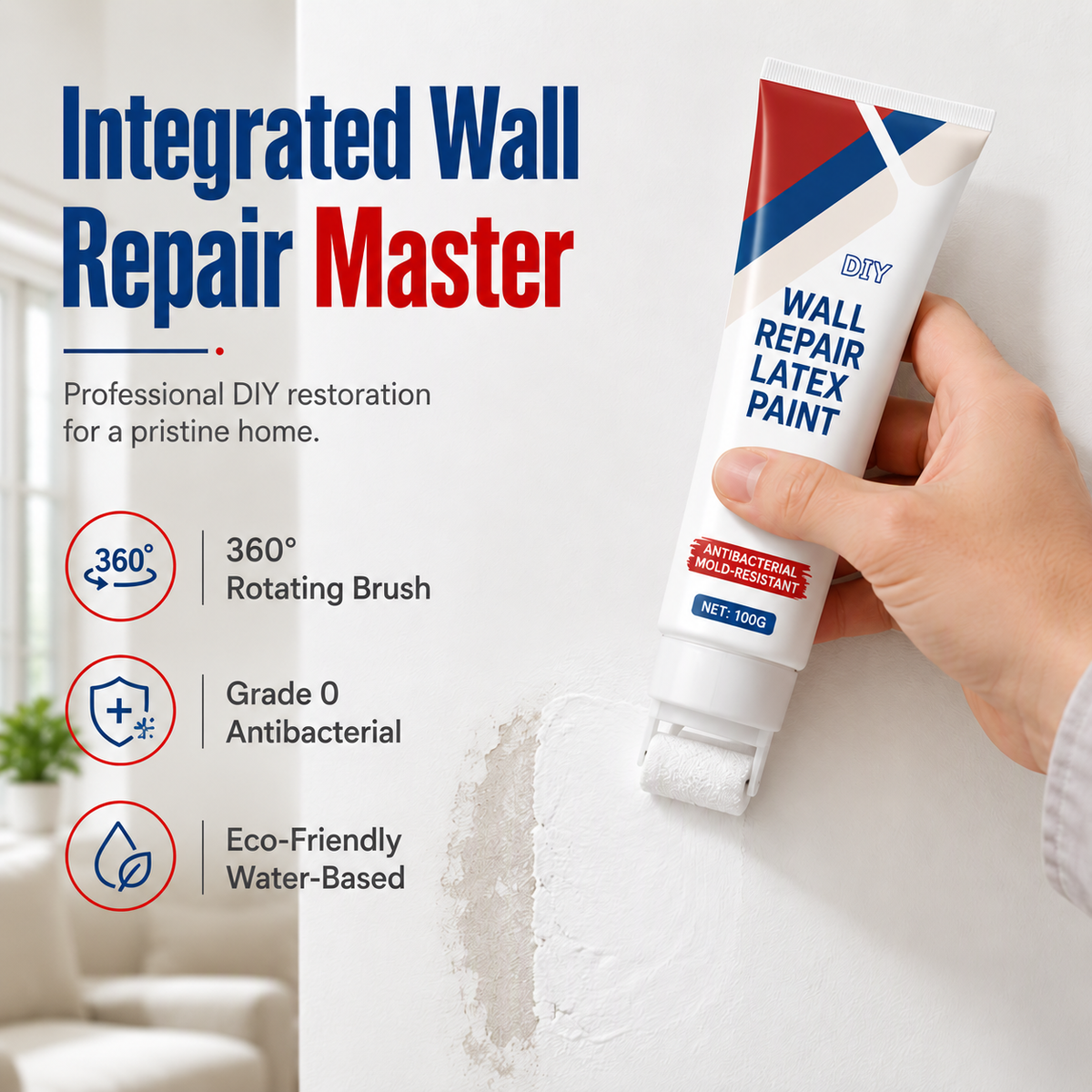 ❤️2-in-1 Wall Repair Paint with Built-In Roller