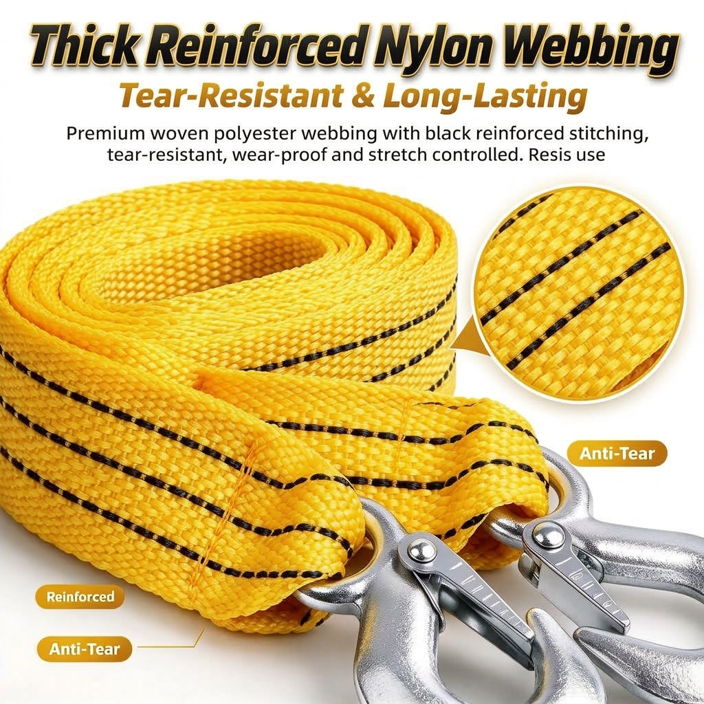 ✨Heavy Duty Emergency Vehicle Recovery Strap with Safety Shackles-🚙Road Rescue Essential for Car & SUV